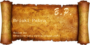 Briski Petra névjegykártya